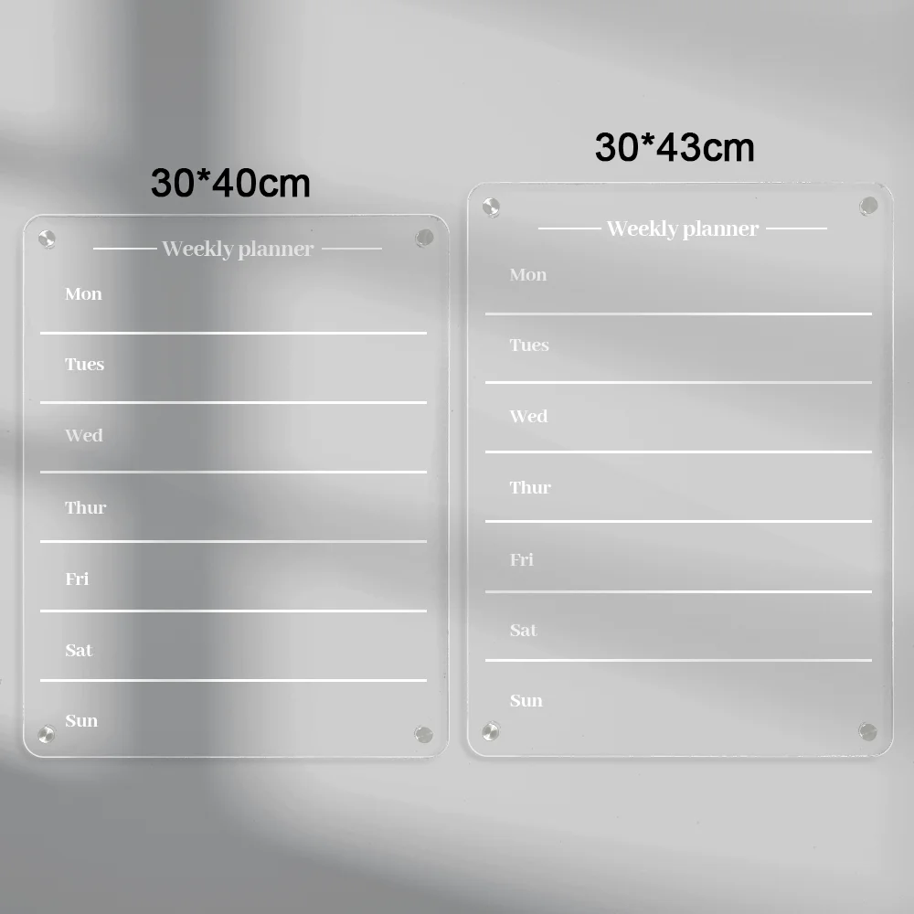 Acrylic mini sticker weekly monthly  small magnetic Dry Erase Calendar whiteboard Acrylic Calendar Dry Erase Board