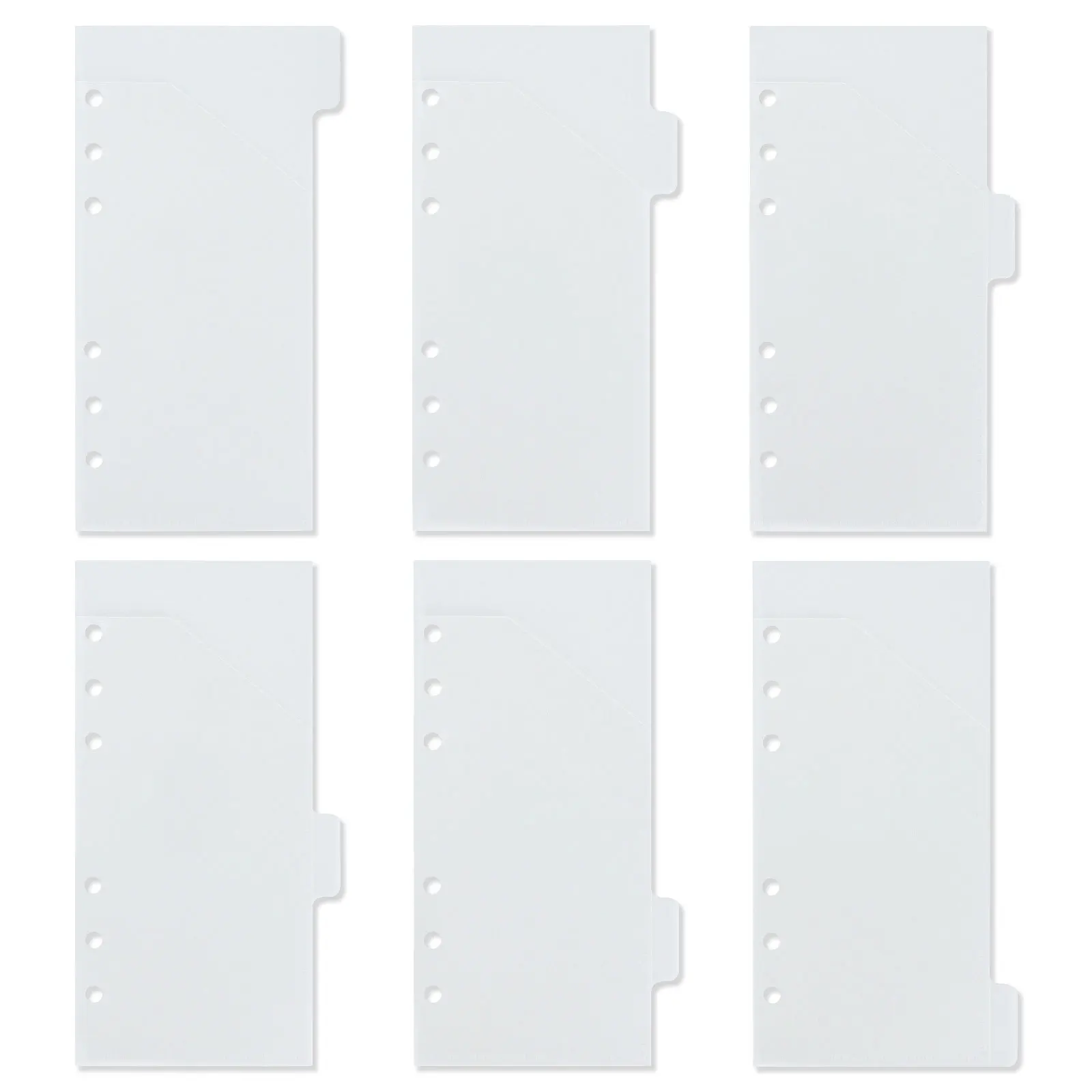 Clear frosted 6 holes loose leaf pp custom plastic storage cash envelopes for budgeting money organizer a6 a7 zipless for cash