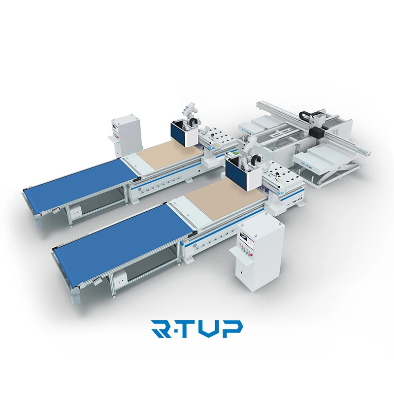R-TUP высокое производство два заработает линия ATC 20 кассеты инструмента фрезерный станок с ЧПУ линия
