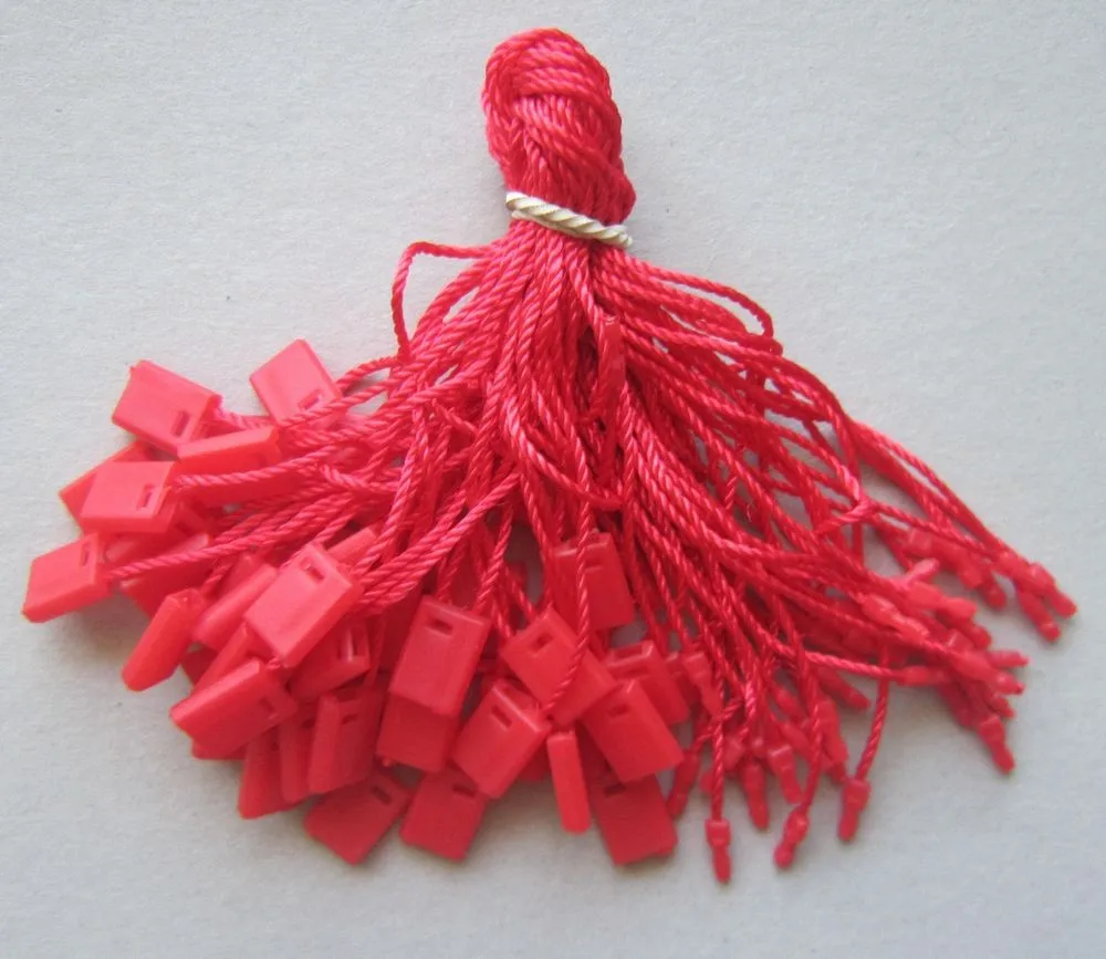 Custom embossed logo hang tag string hang tag string elastic elastic string with knot for hang tag
