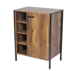 Wooden side  storage organizer sideboard cabinet with shelf modern design