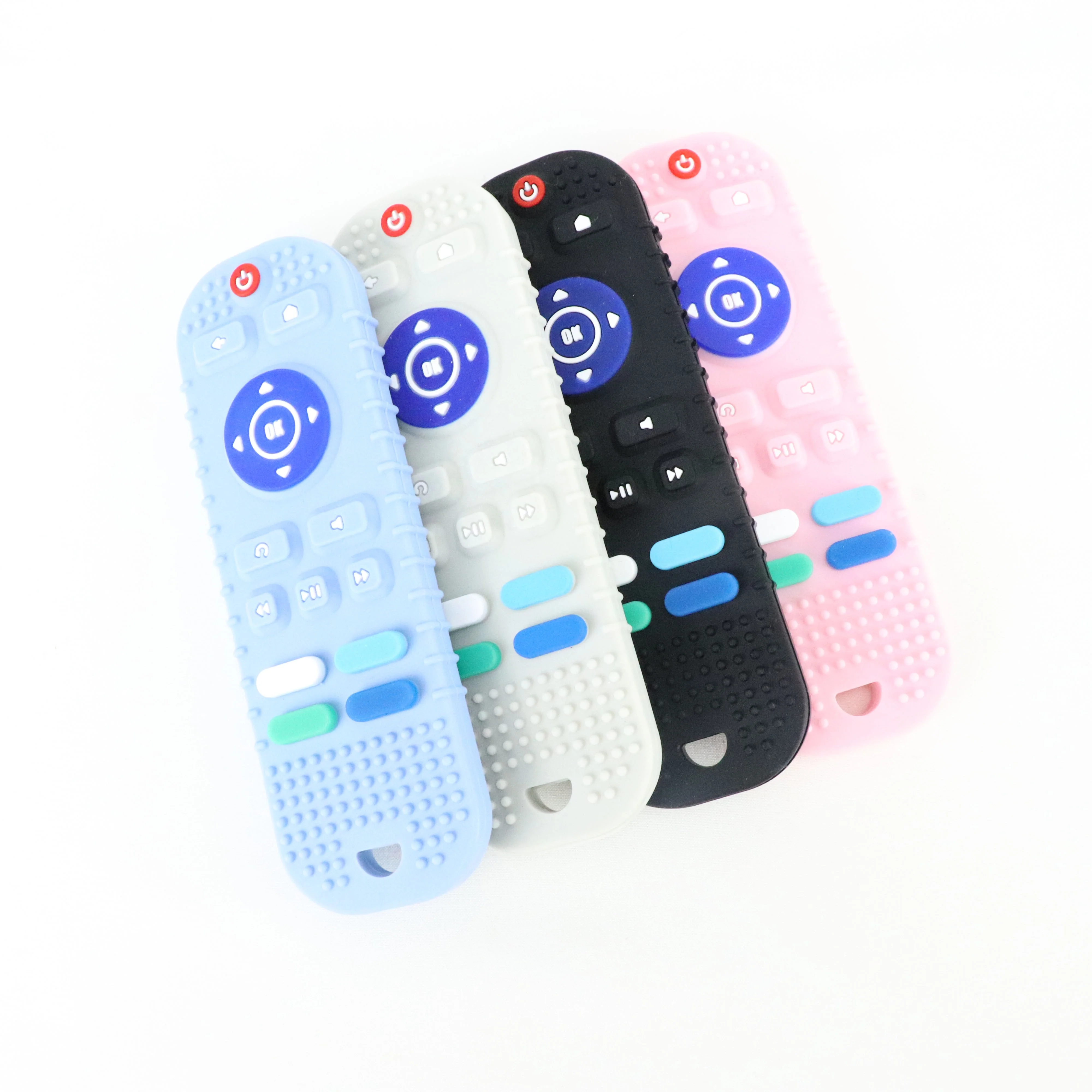 Hot Selling Wholesale Remote Control Shape Silicone Soft-Textured Baby Teether Toys
