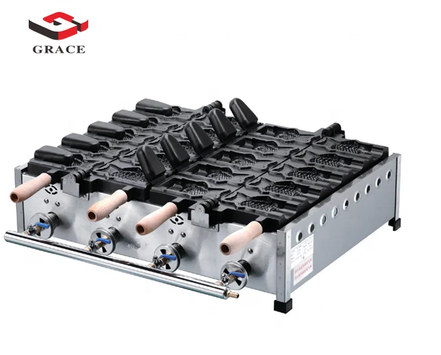 Commercial Sun Big Open Fish Egg Cake Ice Cream Gas Electric Taiyaki Making Machine