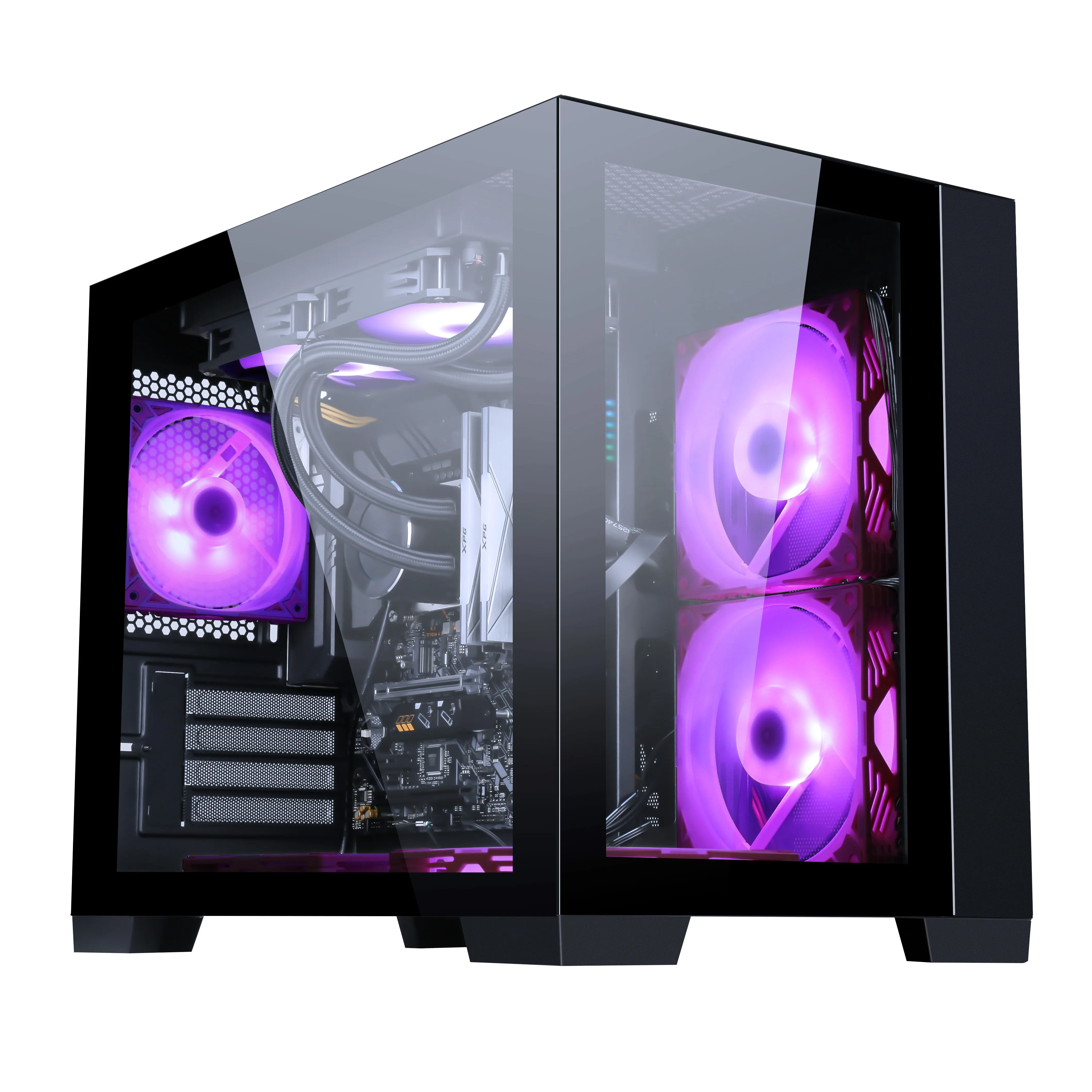 Двухсторонний стеклянный чехол SAMA itx новейшие кубические игровые компьютерные Чехлы для ПК с быстрой передачей