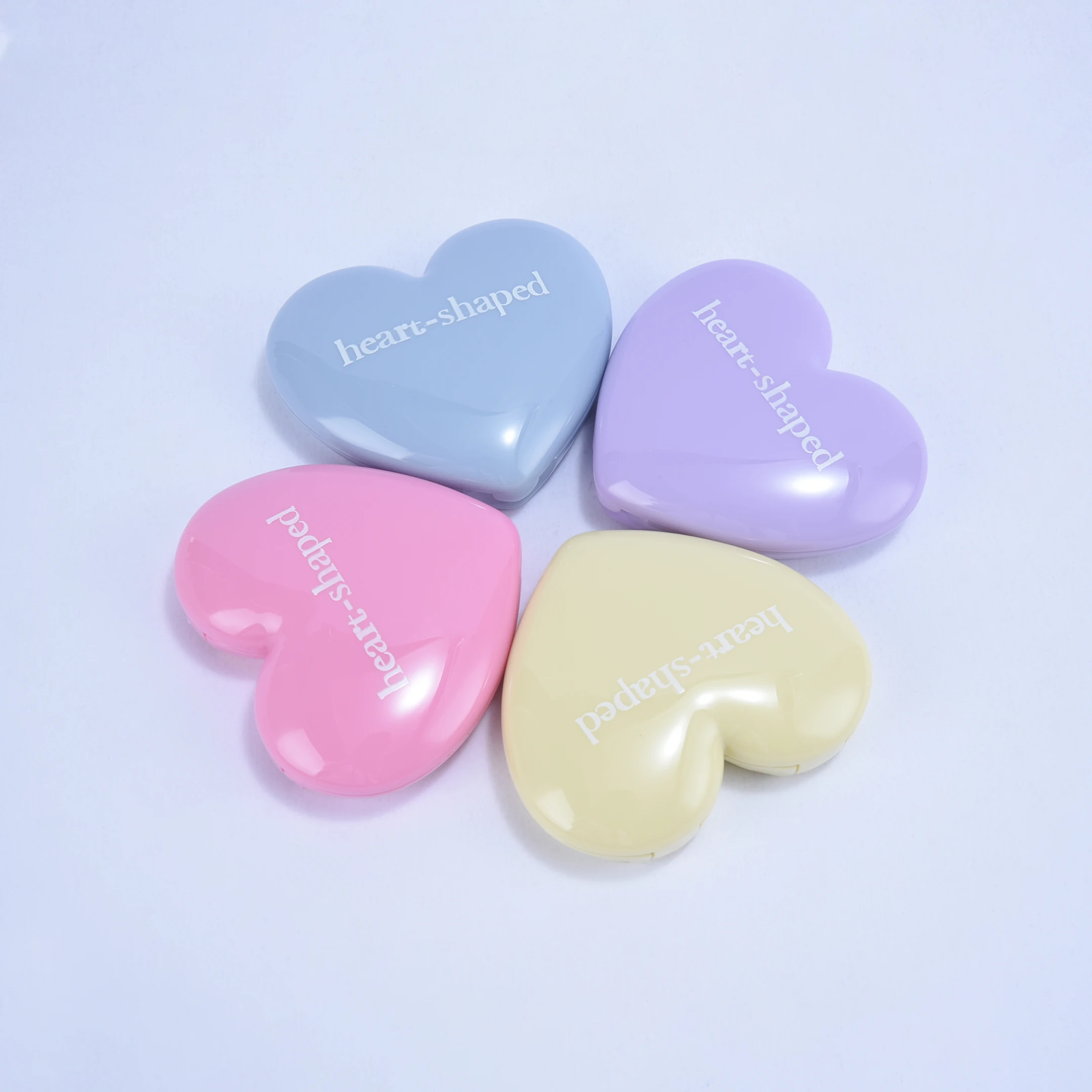 high quality heart shape empty makeup powder palette packaging mini single shiny eyeshadow palette