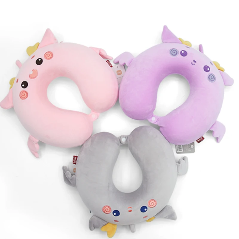 Cartoon Dragon Cute Pure Memory Foam Travel Neck Pillow for Airplane