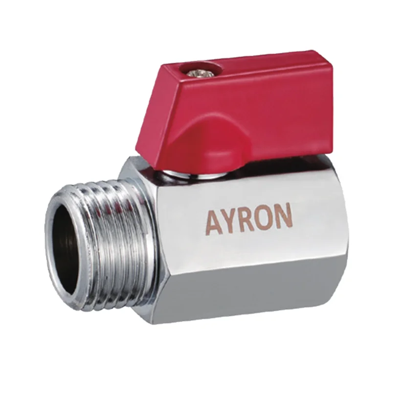 Brass Mini Ball Valve - 6125 (MF, PN16, surface polished and chrome plated) - Ayron Brand