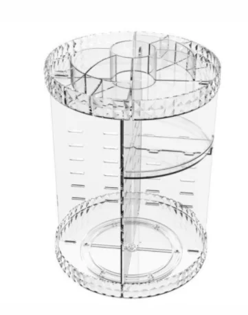 Clear Transparent large 360 degree rotation Cosmetic Storage Box 360 rotating makeup organizer