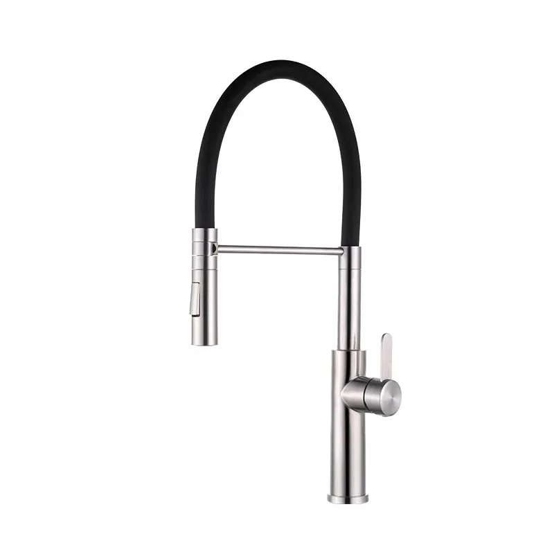 High quality modern brass drop down kitchen faucet, hot and cold mixed kitchen sink faucet