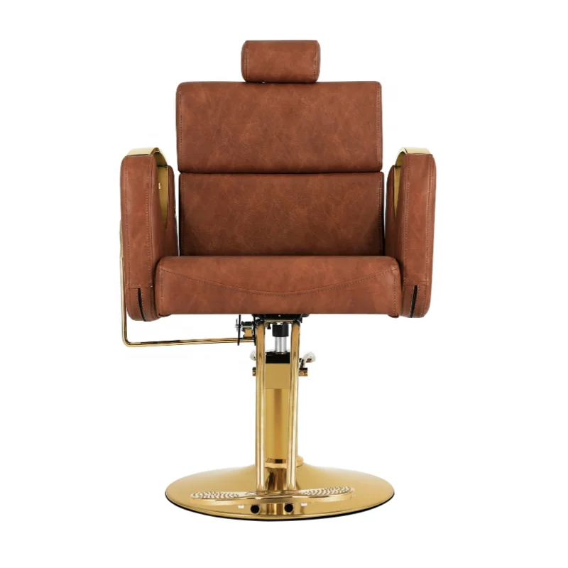 Wholesale custom modern fashion hair salon furniture gold brown salon chair reclinable chair for shaving eyelash