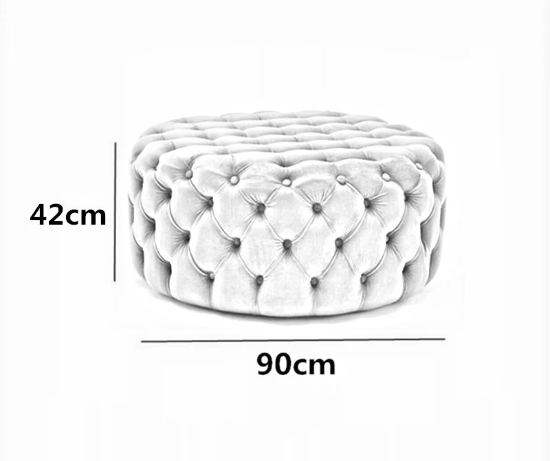 Golden supplier Wholesale Luxury velvet Memory Foam Living Room white Stool Foot Rest Cheap Fabric Round Ottoman
