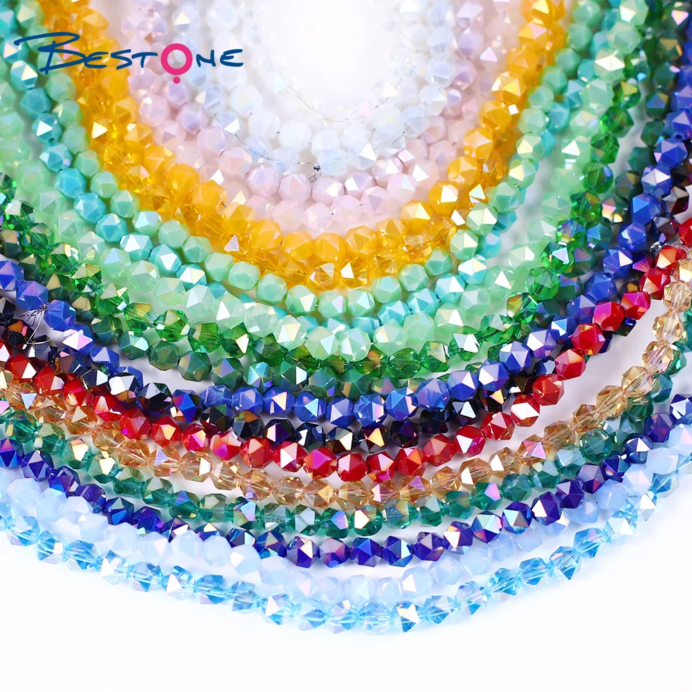 Bestone 4mm Hot Sale Crystal Beads Rondelle Beads Factory Directly Sale JC Crystal Glass Beads