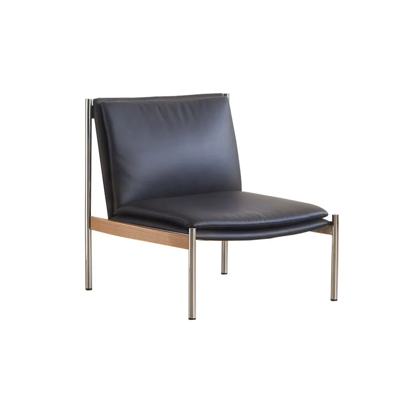 Hotel Lobby Luxury Mid Century Modern Leather Upholstered Accent Recliner Furniture Armchair Lounge Arm Chair For Living Room