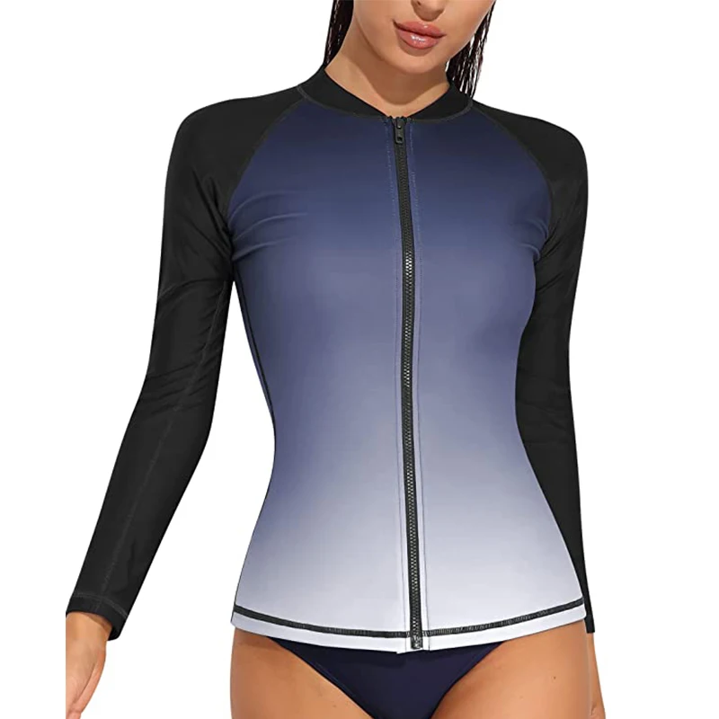 УФ-защита BJJ, спортивная одежда, компрессионная пляжная одежда, купальник на молнии с длинным рукавом, индивидуальный принт, Рашгард