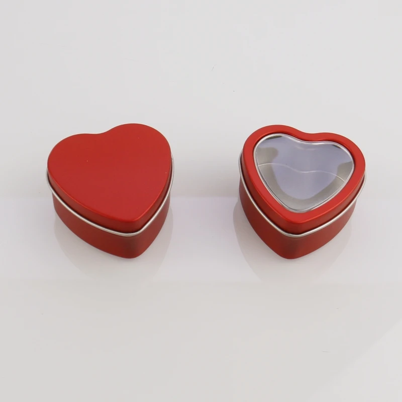 Wholesale Sweet Heart Candy Chocolate Can For Wedding Supplies Tin Box Container 60*59*27mm Heart Shape Tinplate Box