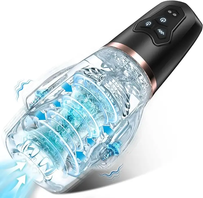 aircraft cup electric rotating suction masturbation cup dual motor sex toy penis pump milking sucking machine for men