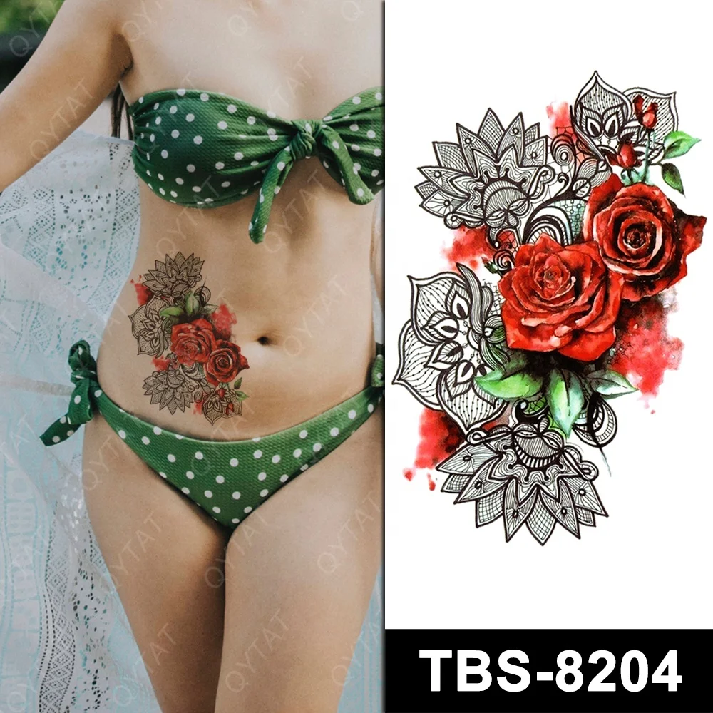 Non Toxic Waterproof Women Temporary Beautiful Body Art Sexy Japan Tattoo Paste