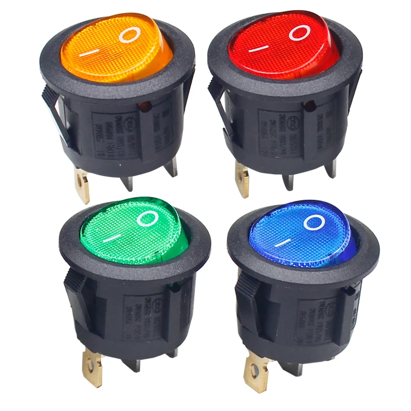 RS601 N011 Round IP65 Waterproof Yacht Car Motorcycle Automobile ON OFF 3 pin Rocker Switch 23mm
