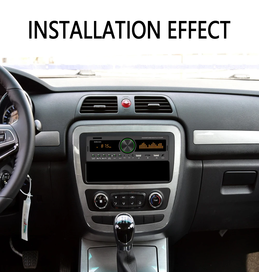 Car MP3 Player with  Stereo Autoradio 1 Din In Receiver BT/ USB/SD/AUX-IN/AM/FM Car Locato Fast Charging