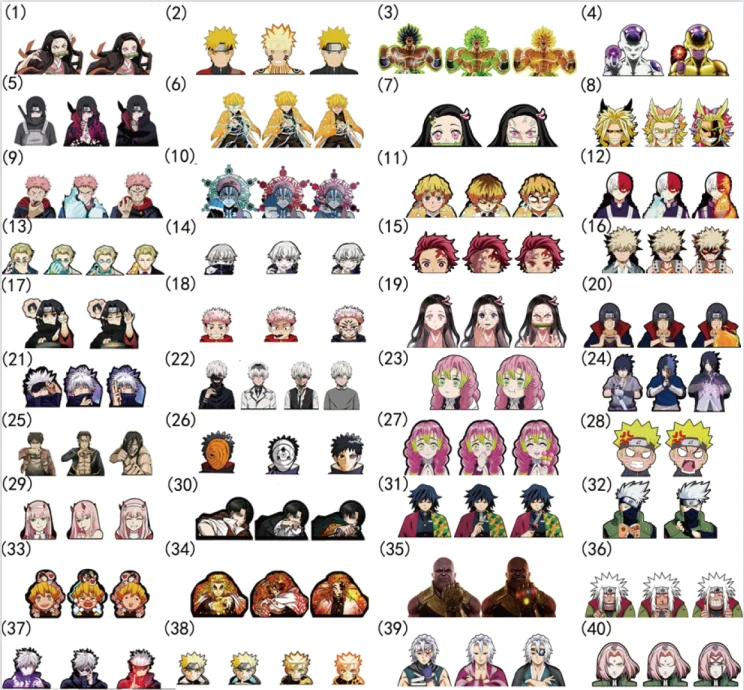 Stock 1000 Designs Wholesale Dragoning  Balls Decals 3D Anime Changing Car Stickers DB 3D Lenticular Anime Motion Car Stickers