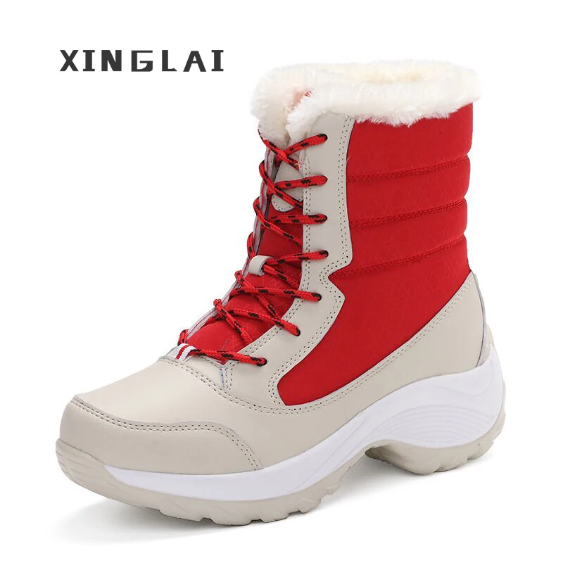 2022 NEW Fashion Winter Outdoor Double-Sided Slip On Comfortable Walking Running Cloth Snow Boots for Women