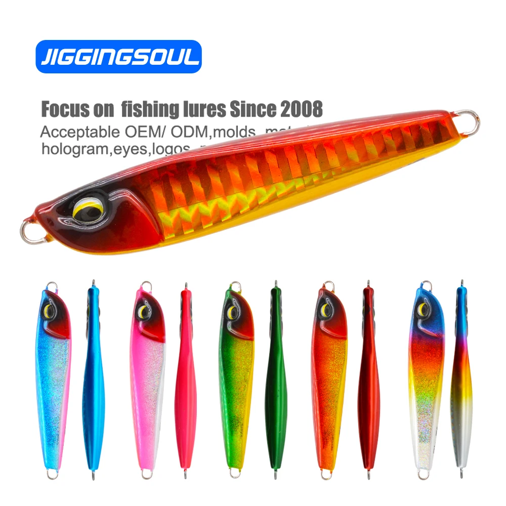 JIGGINGSOUL-RTS-333-30g/40g/60g Japanese lazer paper fishing Metal jig 3D printed Slow pitch Jigging lead jig lure de pesca