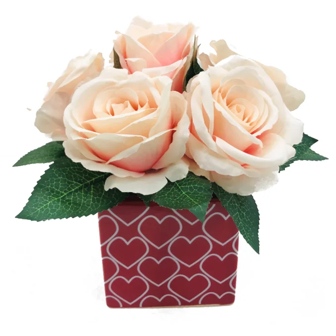 
2021 Hot selling Factory direct Wholesale Different Design silk fabric Wreath Bouquet Artificial Flower Rose 