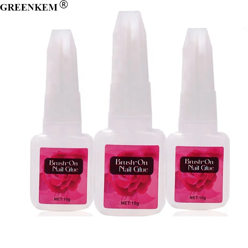 New 10g Nail Tips Glue With Brush Private Label Custom False Nail Tips Glue Acrylic Brush Manicure Tools Fast Drying Nail Glue