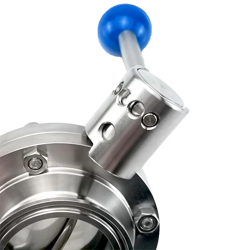 Aohoy 304 316 Stainless steel food grade tc ferrule end type manual tri clover clamp sanitary butterfly valve