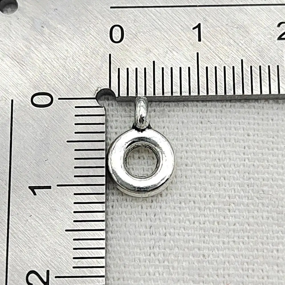Donut Antique Silver Color Plated DIY Zinc Alloy Bail Beads for Jewelry Making 11x8mm Hole:Approx 1.5mm 100PCs/Bag 1667771
