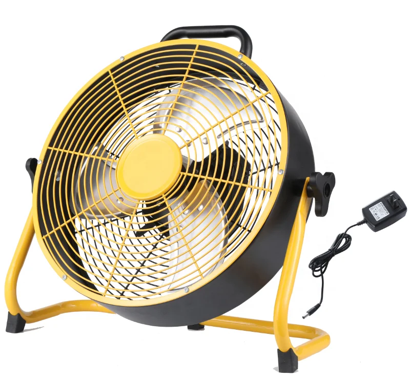 Wholesale hong jia big wind solar fan 14 inches electric drum fan with solar battery HJ-14RD-B