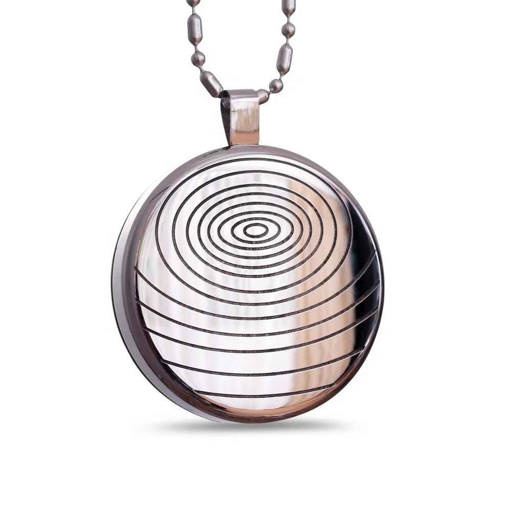 4 Energy Stones Quantum Scalar Pendant Fashion Necklace 2 Colors Stainless Steel Jewelry