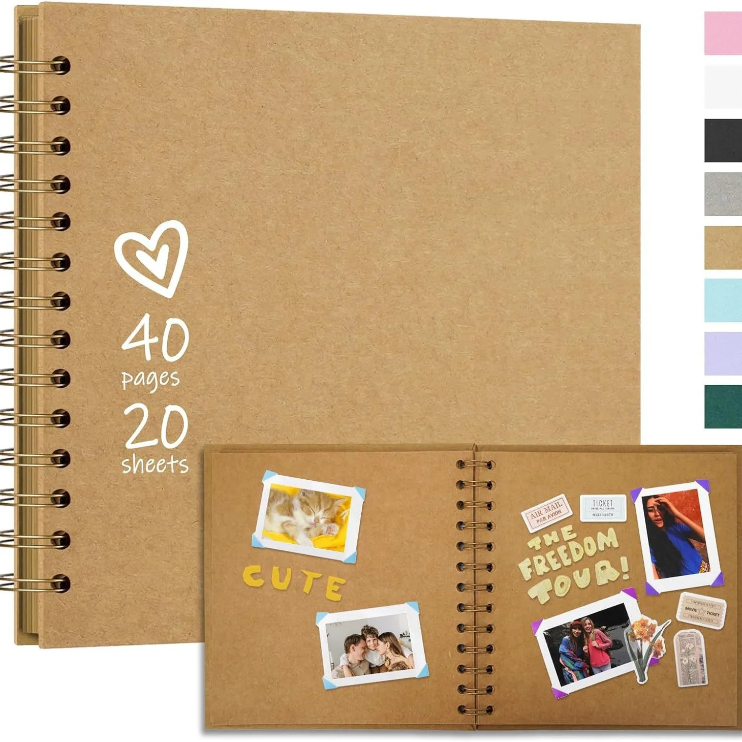Hot sell 8*8/ Customize Hardcover Kraft Blank  Photo Album DIY Scrapbook Albums for Keeping Photos