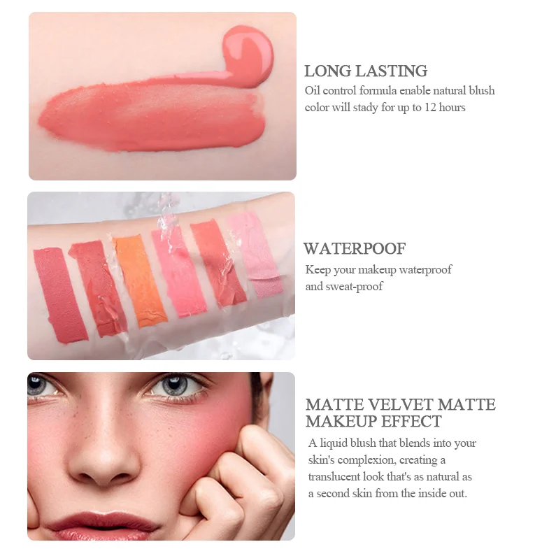 Wholesale Fruit Juice Vegan Shimmer Liquid Makeup Blush for Daily life and date