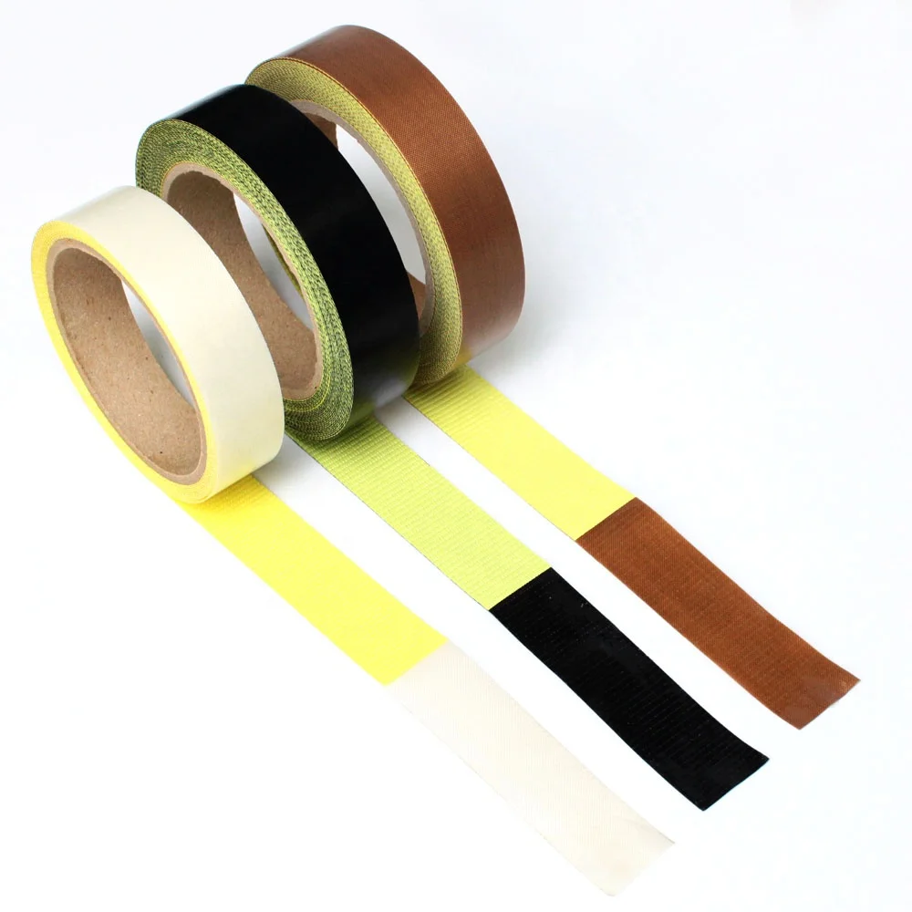 2- Linered Heat Resistant Anti Sticky PTFE Coated Fiberglass Glass Cloth Silicone Glue Self Adhesive Tape With Release Liner