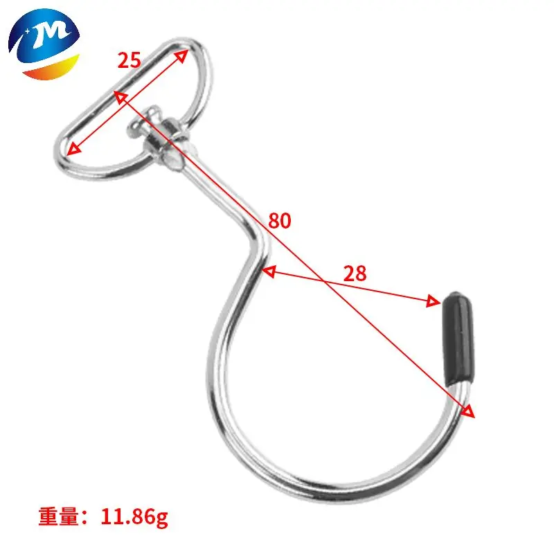Manufacturer custom 6CM stainless steel j shape Swivel hanging hook with d ring