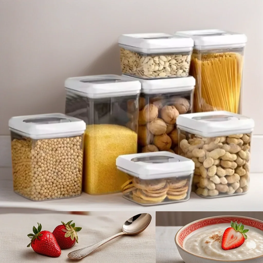 Кухонные штабелируемые контейнеры для хранения пищевых продуктов с крышками и замком в свежести прозрачная пластиковая квадратная герметичная банка