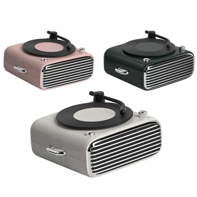 Retro Wireless Speaker Portable Vinyl Record Music Player Bluetooth-compatible 5.0 Stere Mini Speaker Surround Sound Speaker