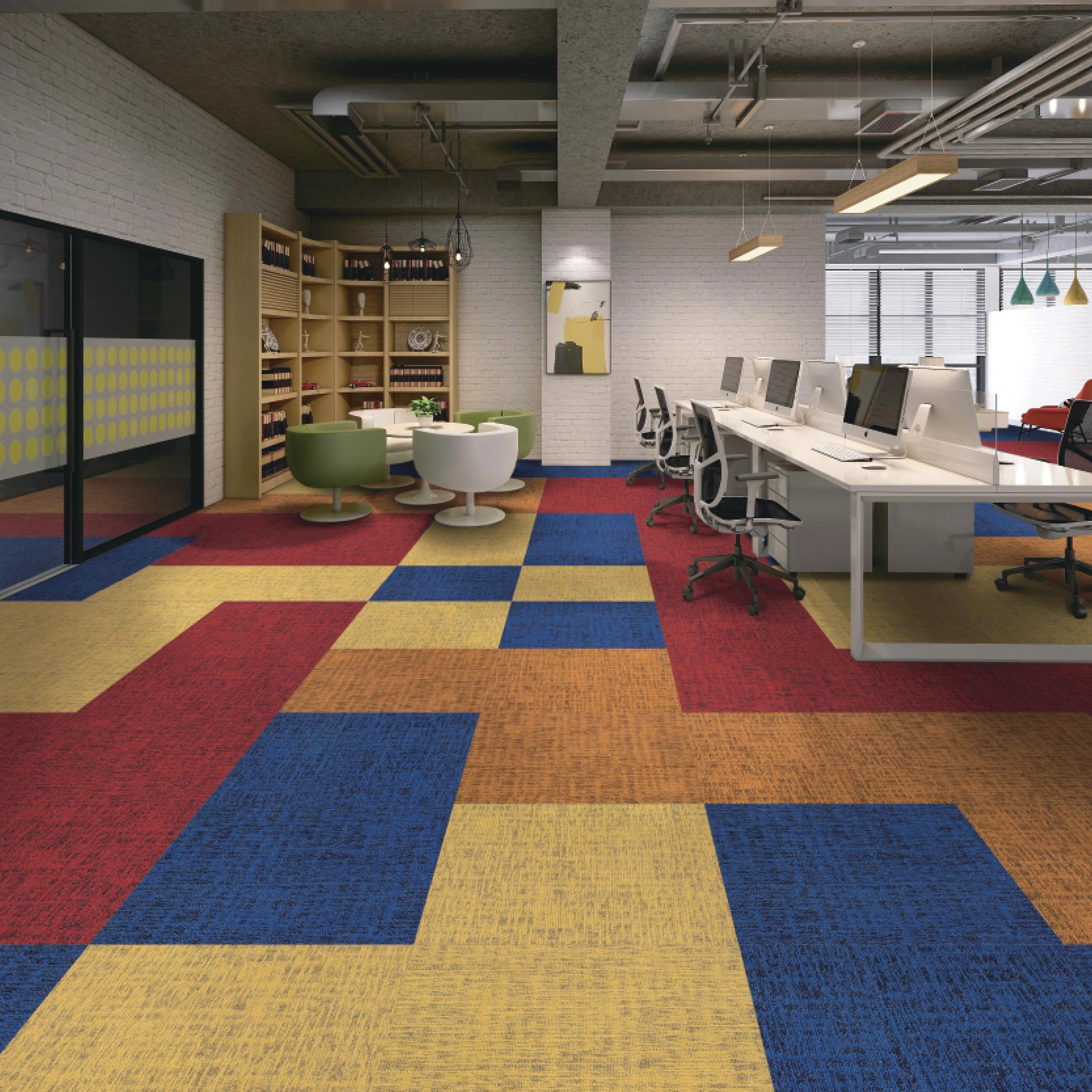 2023 Hot Sale Products Luxury Interlocking Flooring Squares Carpet Tiles Interface 50x50cm Office Carpet Tiles