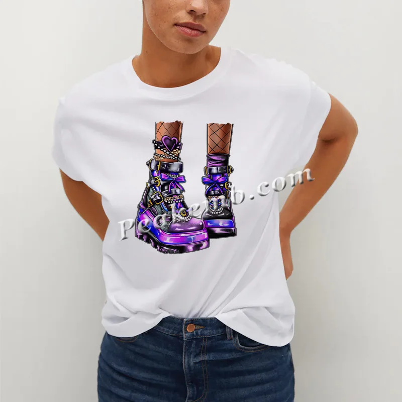 Fancy Punk Shoes High Heels DTF Prints Transfer Iron on High Heels Shoes Sublimation Design for T-shirts