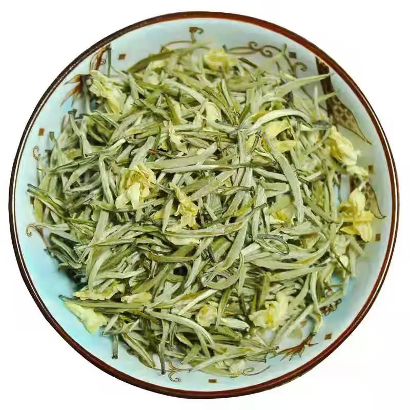 Free Sample Green China Jasmine Silver Needle Tip White Tea Pearl Jasmine Green Tea