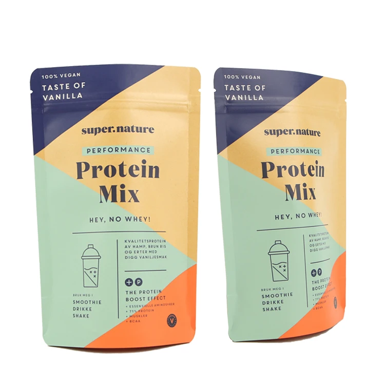 Zipper Top Custom Printed Biodegradable Zipper Food Packaging Pouch Flat Bottom Kraft Paper Coffee Tea Bag