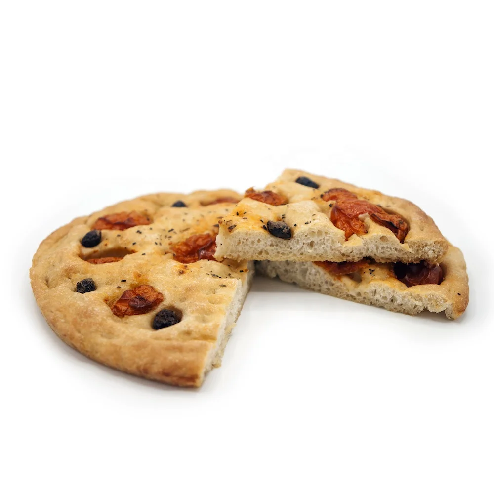 32 cm Readymade Soft Vegan Cherry Tomatoes Olives Flatbread Made in Italy for Restaurants Hotels Street Food and Horeca