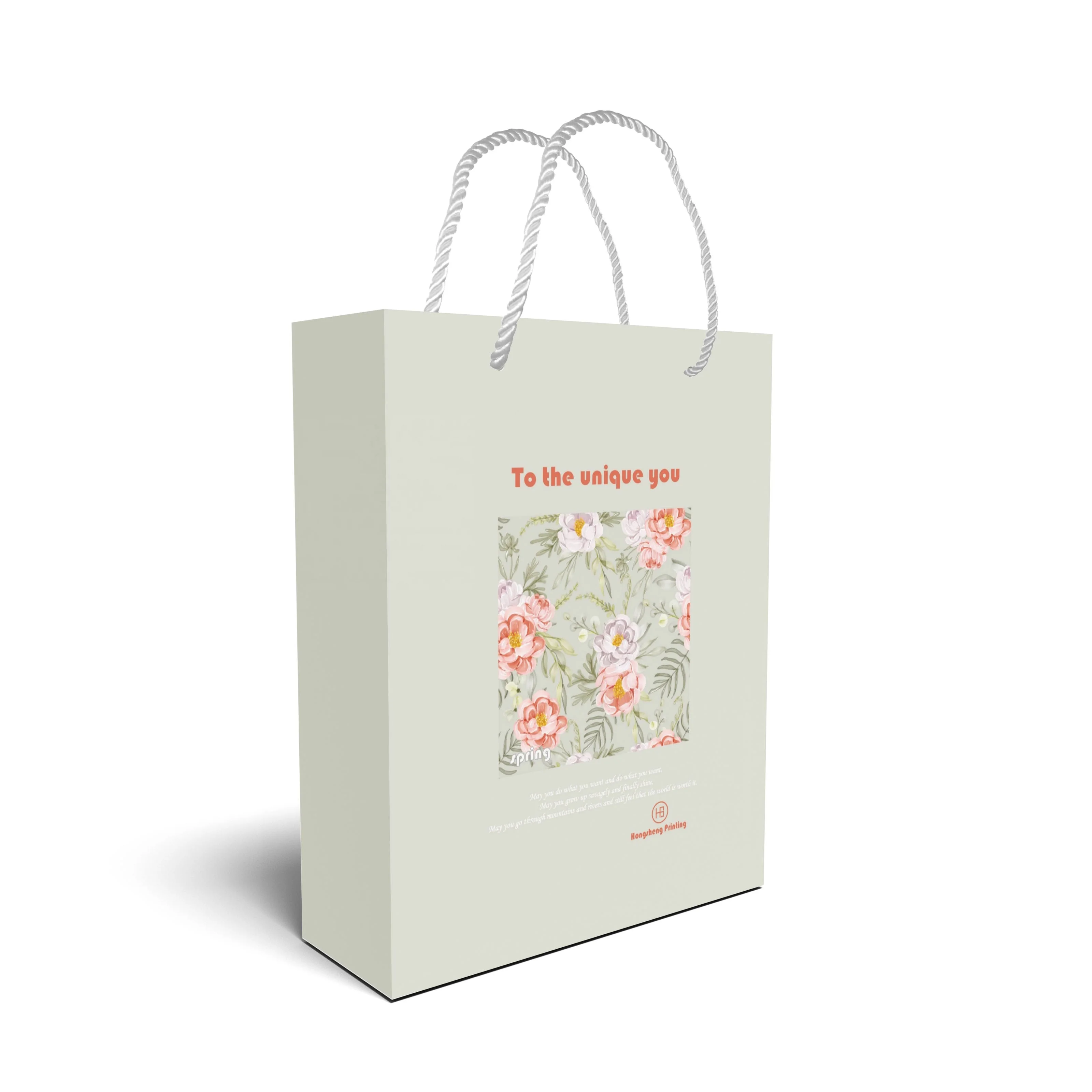 Paper bag custom hand bag for clothing store milk tea takeaway packaging
