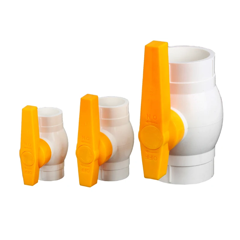 Hot-selling Quality With Nice Price Plastic Ball Valve 1 inch ABS Yellow Handle White Ball PVC Ball Valve