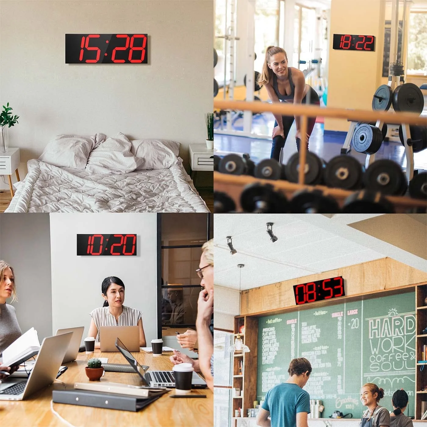 Wholesale 4 digits 6 Inch Large Display LED Digital Alarm Wall mounted Clock Countdown Timer with Buzzer