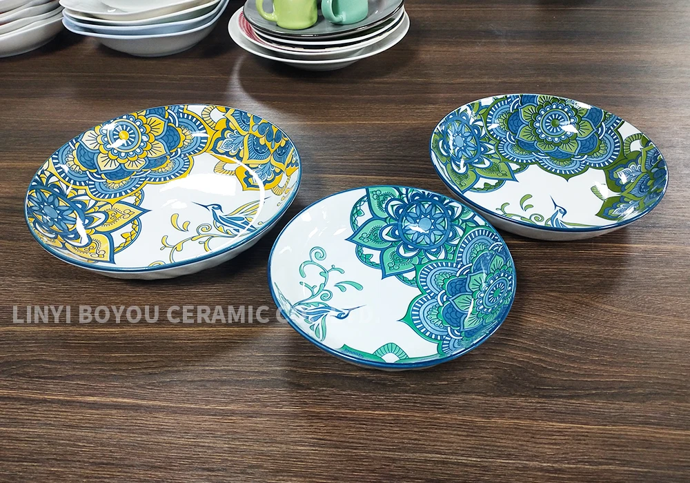 Very beautiful design, low price pad printing porcelain plate high quality ceramic tableware accept wholesale