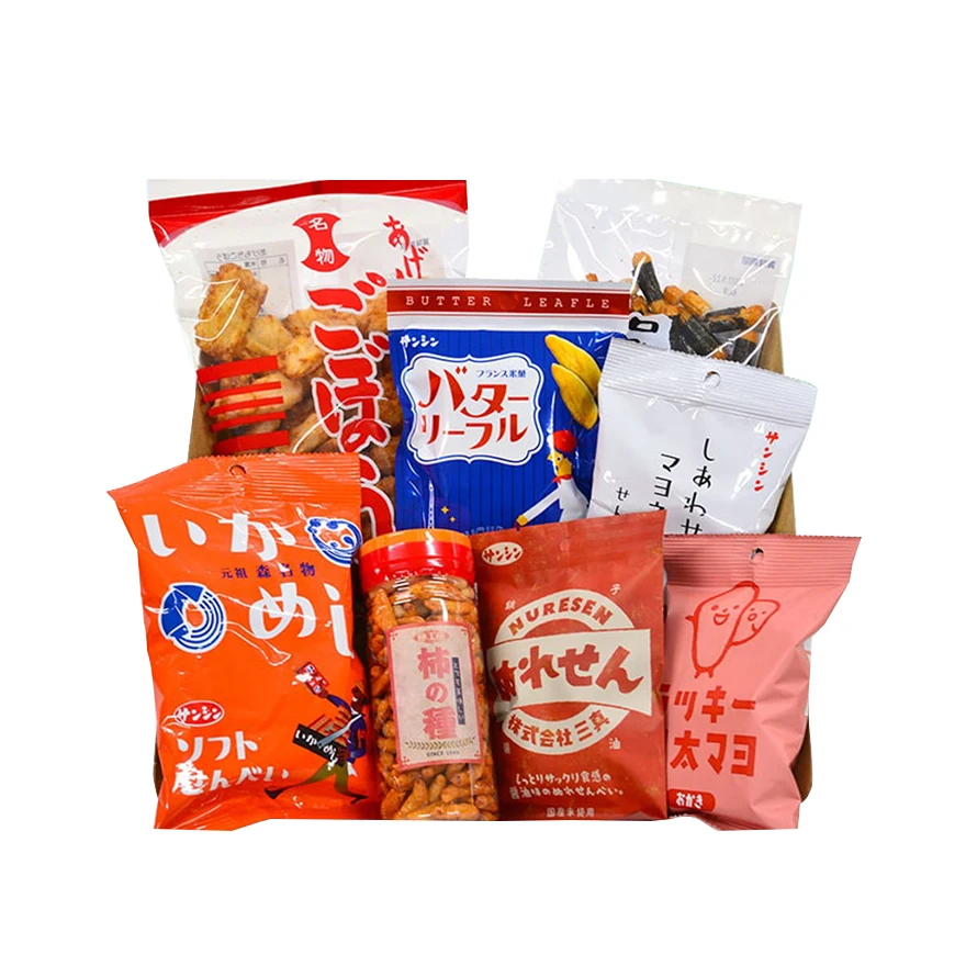 Food grain crate snacks Japanese food snack crispy rice crackers