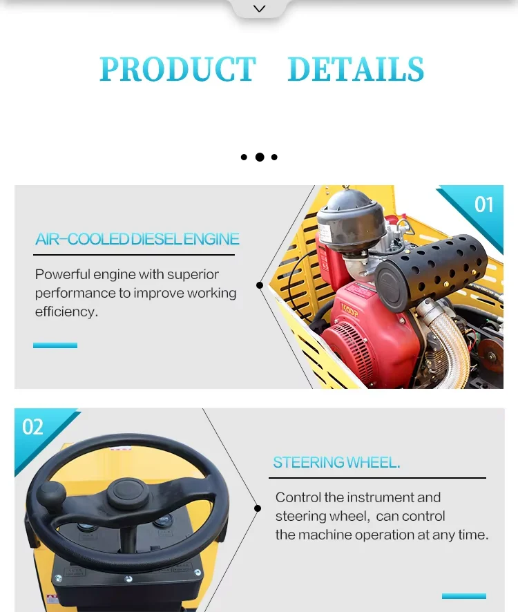 Small Road Roller Double Drum Vibratory Road Rollers for Sale