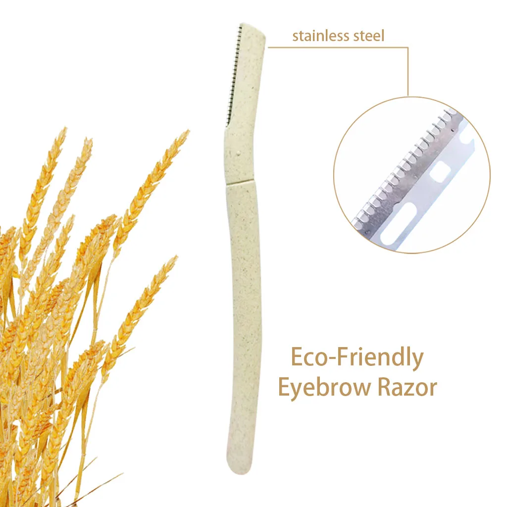 Private Label Eco Friendly Biodegradable Wheat Straw Eyebrow Razor Facial Razor Eyebrow Razors Trimmer